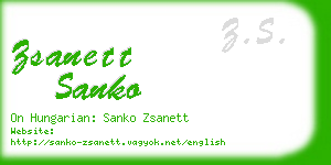 zsanett sanko business card